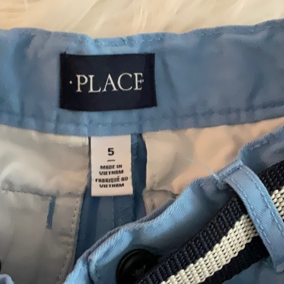 Men's Blue Shorts with Belt - Picture 3 of 5